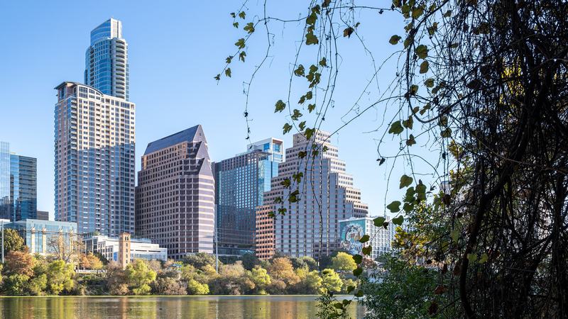 Downtown Austin skyline over Lady Bird Lake